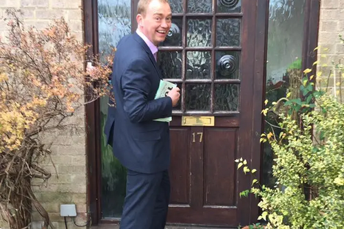 Tim Farron on doorstep campaigning
