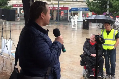 Cllr Kris Brown at the Excluded rally in Liverpool