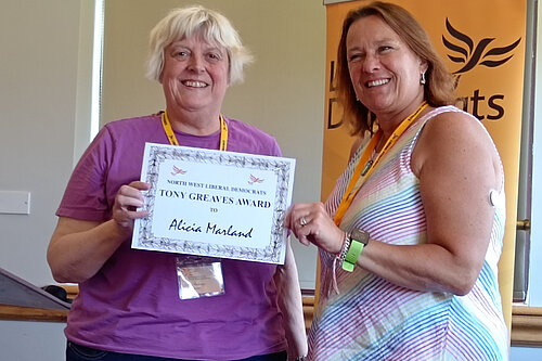 Alicia Marland receives her award